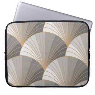 Grått inslag med guld kontur. sömlös mönster. laptop fodral