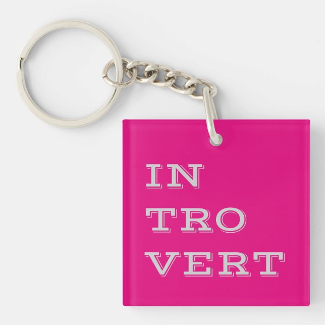 Grått Introvert Acrylic Keychain (Framsidan)