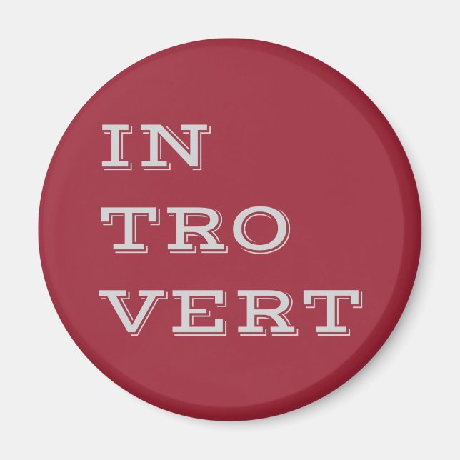 Grått Introvert Magnet (Framsidan)