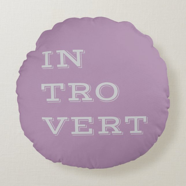 Grått Introvert Round Pillow Rund Kudde (Framsidan)
