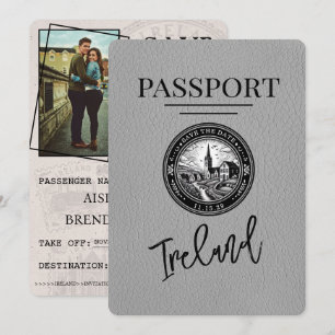 Grått Ireland Passport Spara datum Datumet