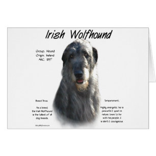 Grått Irish Wolfhound History Hälsningskort