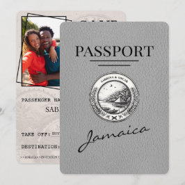 Grått Jamaica Passport Spara datum Datumet