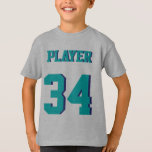 Grått & Jersey för sportar för krickaungar | T-shirt<br><div class="desc">Grått & Jersey för sportar för krickaungar | design •,  UngefotbollT-tröja</div>