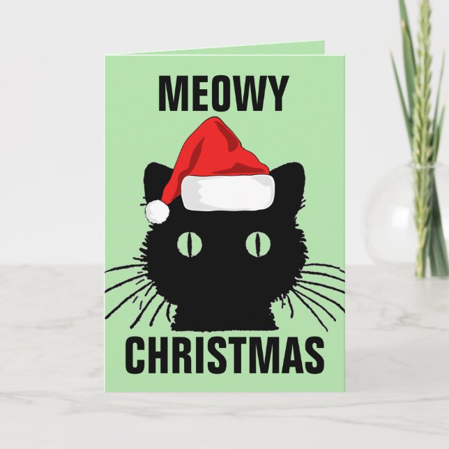 GRATT JUL KATT HÄLSNINGSKORT KORT (Framsida)