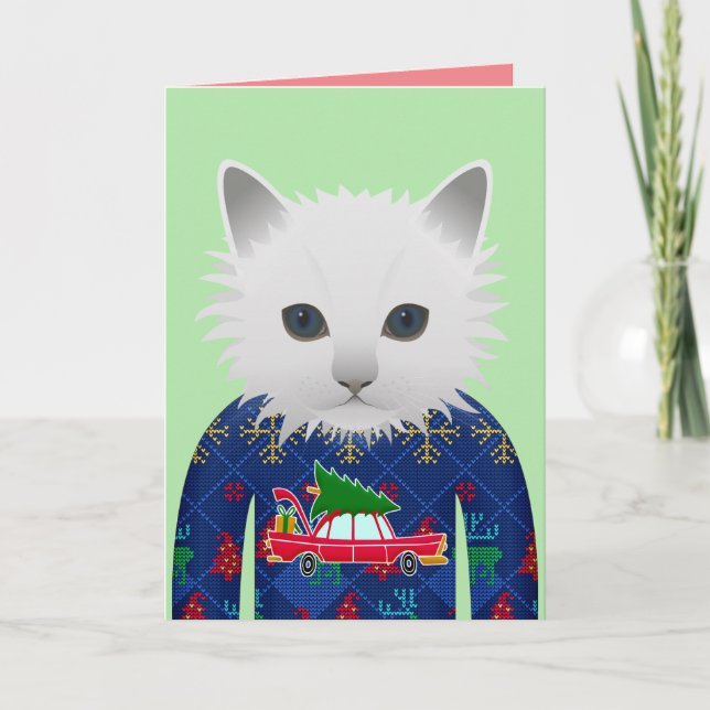 GRATT JUL RÖJLIGA KATT KORT (Framsida)