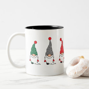 Grått-kaffe, Mugg, Red GRÖNT, Nordic Gnomes Två-Tonad Mugg
