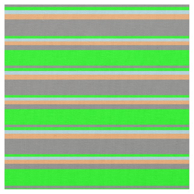 Grått, kalk, ljusblå och brun Linjer Mönster Tyg (Närbild)