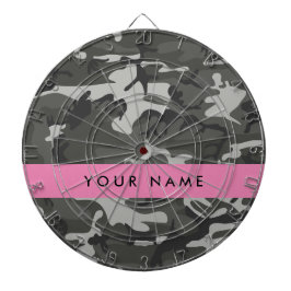 Grått kamouflage mönster, Ditt namn, Personalisera Darttavla