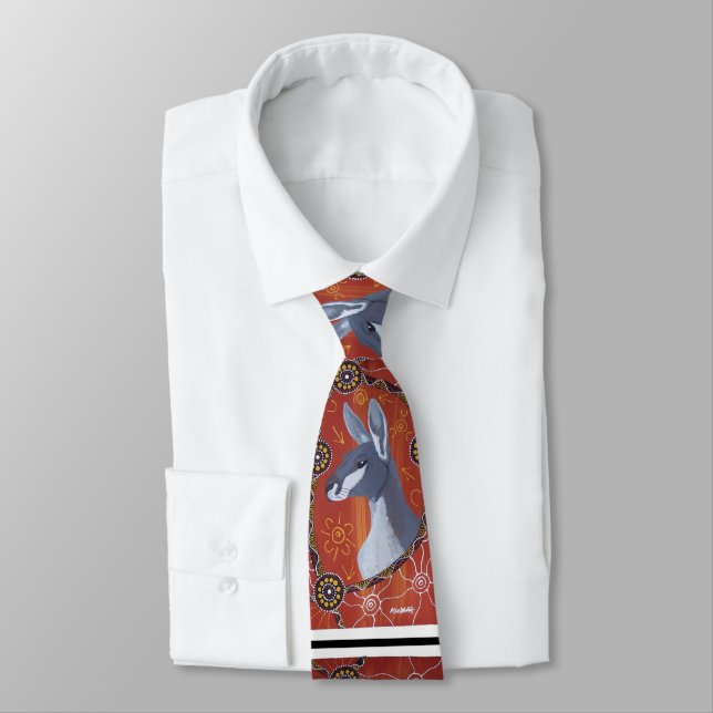 Grått Kangaroo Aboriginal Tie Slips (Bunden)