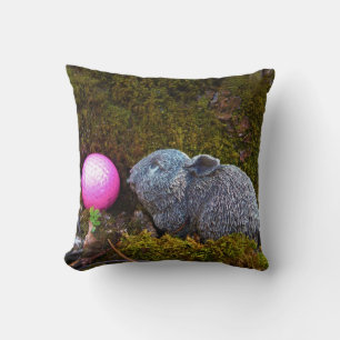 Grått-kanin/kanin och rosa golf boll kudde
