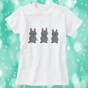 Grått Kaninglasögon T Shirt