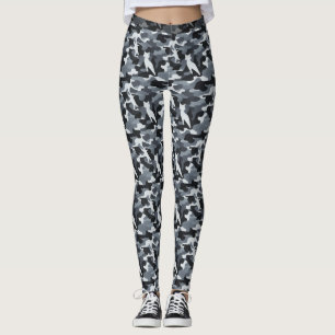 Grått Kattdjur Camouflage (Mönster 1) Leggings