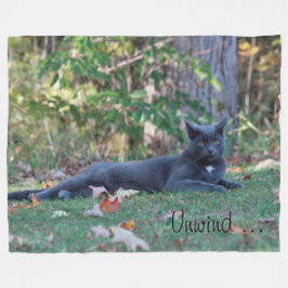 Grått Kattunge i naturen Fleecefilt