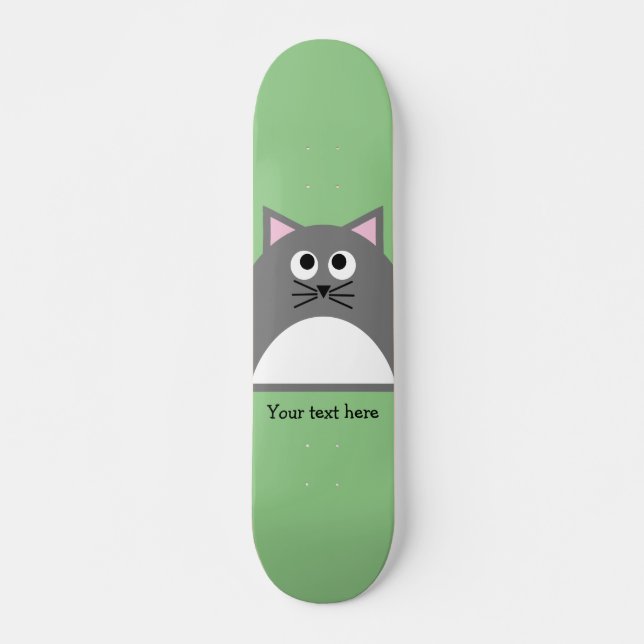 Grått Kattunge Personlig Skateboard (Framsida)