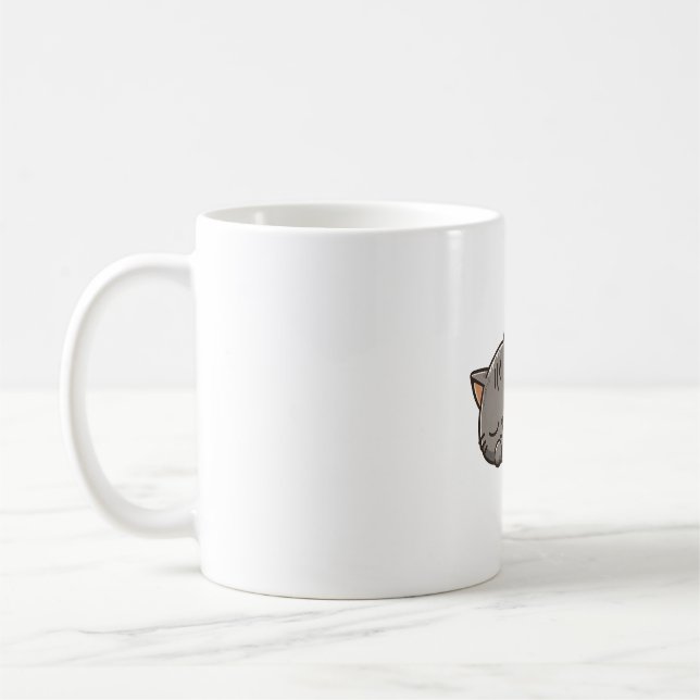 Grått kawaii Sleeping Kaffemugg (Vänster)