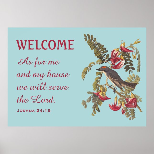 Grått Kingbird och Bible Verse Poster (Framsidan)