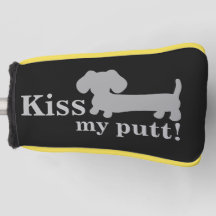 Grått Kiss My Putt Cheeky Golf Head Dachshund