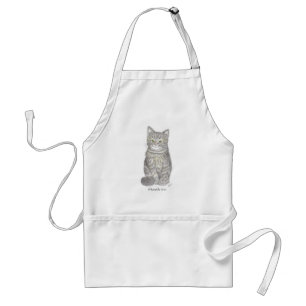 Grått Kitten Apron Förkläde