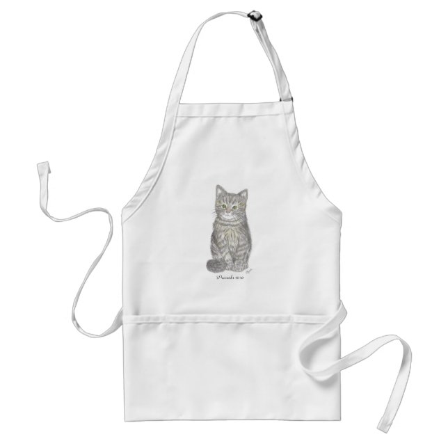 Grått Kitten Apron Förkläde (Framsidan)