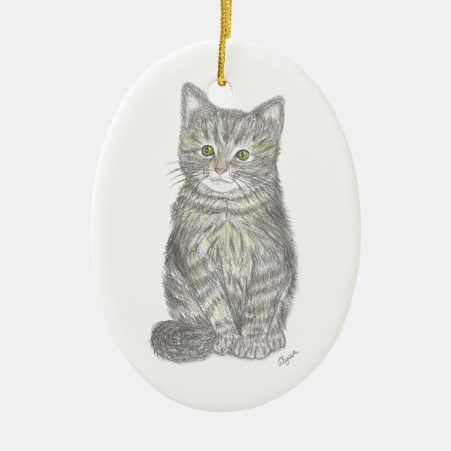 Grått Kitten Ornament (Framsidan)