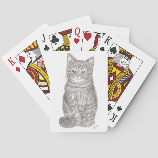 Grått Kitten Spelkort (Baksidan)
