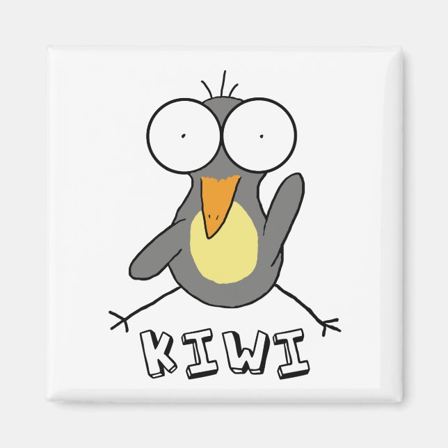 Grått Kiwi Magnet (Framsidan)