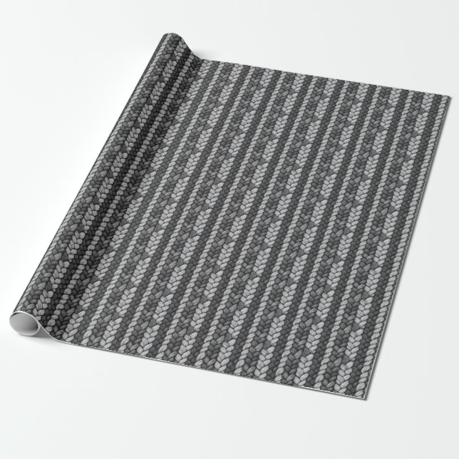 Grått Knits Wool Presentpapper (Utrullad)