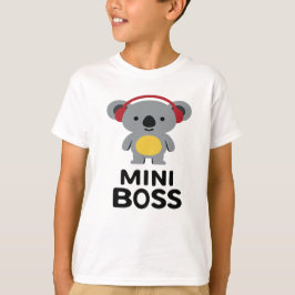 Grått Koala Bear med hörlurar - Mini Chef T Shirt