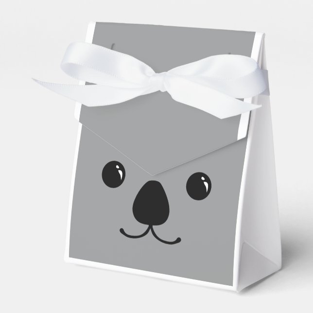 Grått Koala Cute Animal Ansikte Design Presentaskar (Framsidan Sidan)