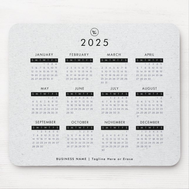 Grått Kraft 2023 Calendar Anpassningsbar Business  Musmatta (Framsidan)