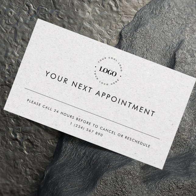 Grått Kraft Anpassningsbar Logotyp Business Appoin Tidsbeställning Kort (Skapare uppladdad)