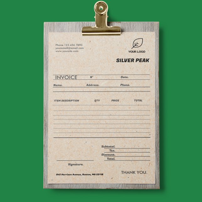 Grått Kraft Business Fvoice-formuläroffert (Gray Kraft Business Invoice Form Quotation)