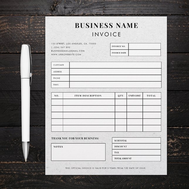 Grått Kraft Earthy Anpassningsbar Business Invoice Brevhuvud (Skapare uppladdad)
