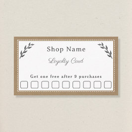 Grått, Kraft & Rustic Loyalty Card Visitkort