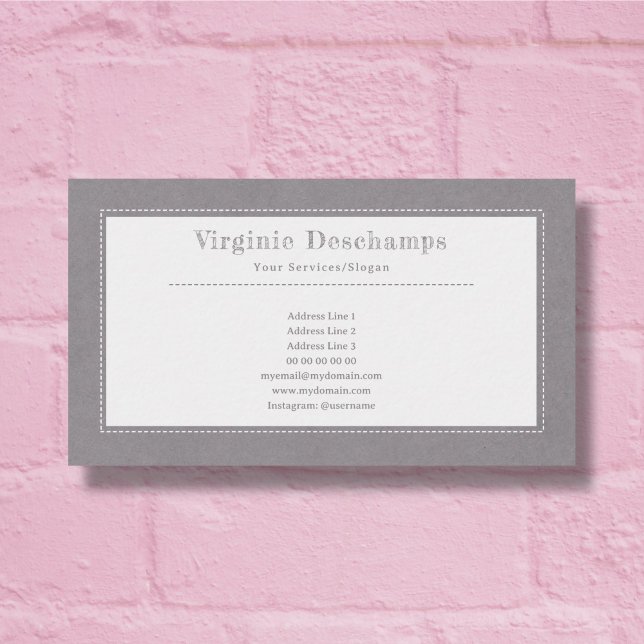 Grått Kraft & Rustic Minimalist-Affärskort Visitkort (Rustic Gray Business Card)