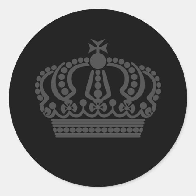 Grått krona runt klistermärke (Framsida)