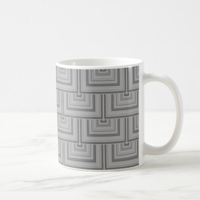 Grått-kvadratvågor Kaffemugg (Höger)