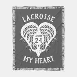 Grått Lacrosse My Heart Fleece Blanket