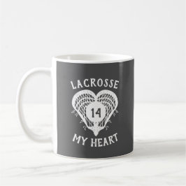 Grått Lacrosse My Heart Kaffemugg