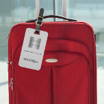 Grått-läderföretag logotyp namn bagagebricka<br><div class="desc">Grått-faux-läder som bakgrund. Anpassa och lägg till logotyp,  namn och kontaktuppgifter för ditt företag. Svart text.</div>
