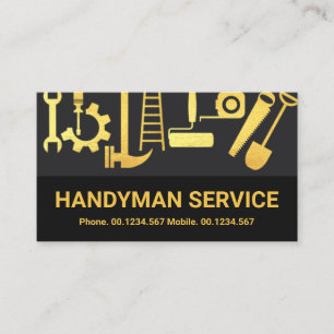 Grått Lagrar Guld Handyman Verktyg Hemrenovering Visitkort