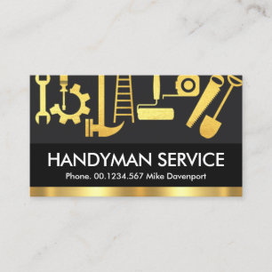 Grått Lagrar Guld Handyman Verktyg Visitkort