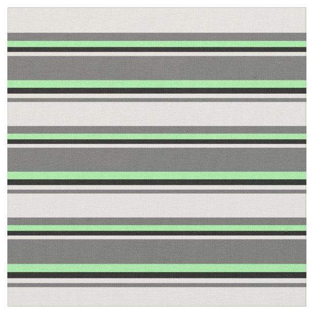 Grått, lätt Gult, svart och Grönt Mönster Tyg (Närbild)