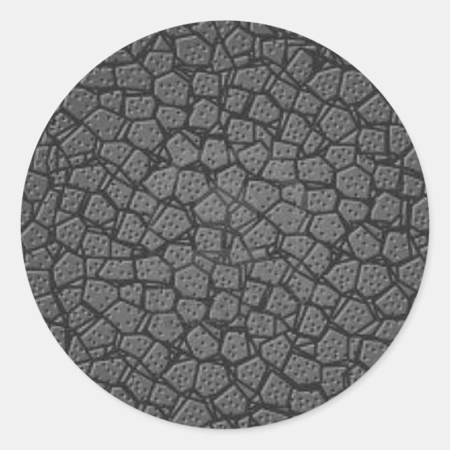 GRÅTT LEATHER RUNT KLISTERMÄRKE (Framsida)