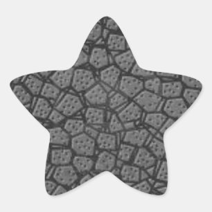 GRÅTT LEATHER STJÄRNFORMAT KLISTERMÄRKE