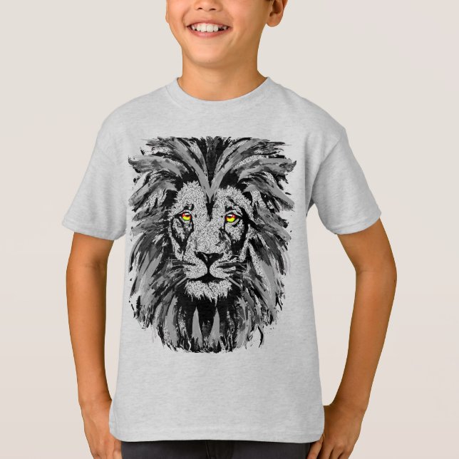 Grått Lejon Head - Lejona Porträtt - Lejon T Shirt (Framsida)