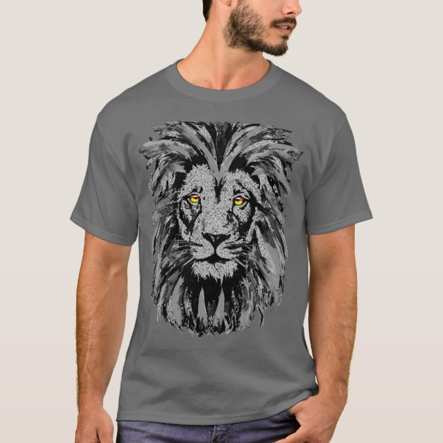 Grått Lejon Head - Lejona Porträtt Teckning - Lejo T Shirt (Framsida)