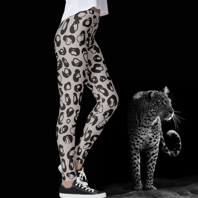 Grått Leopard Safari Print Leggings (Skapare uppladdad)