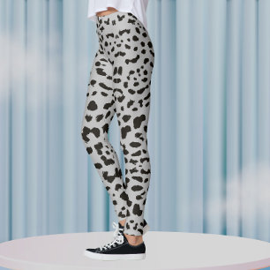 Grått Leopard Safari Print Leggings